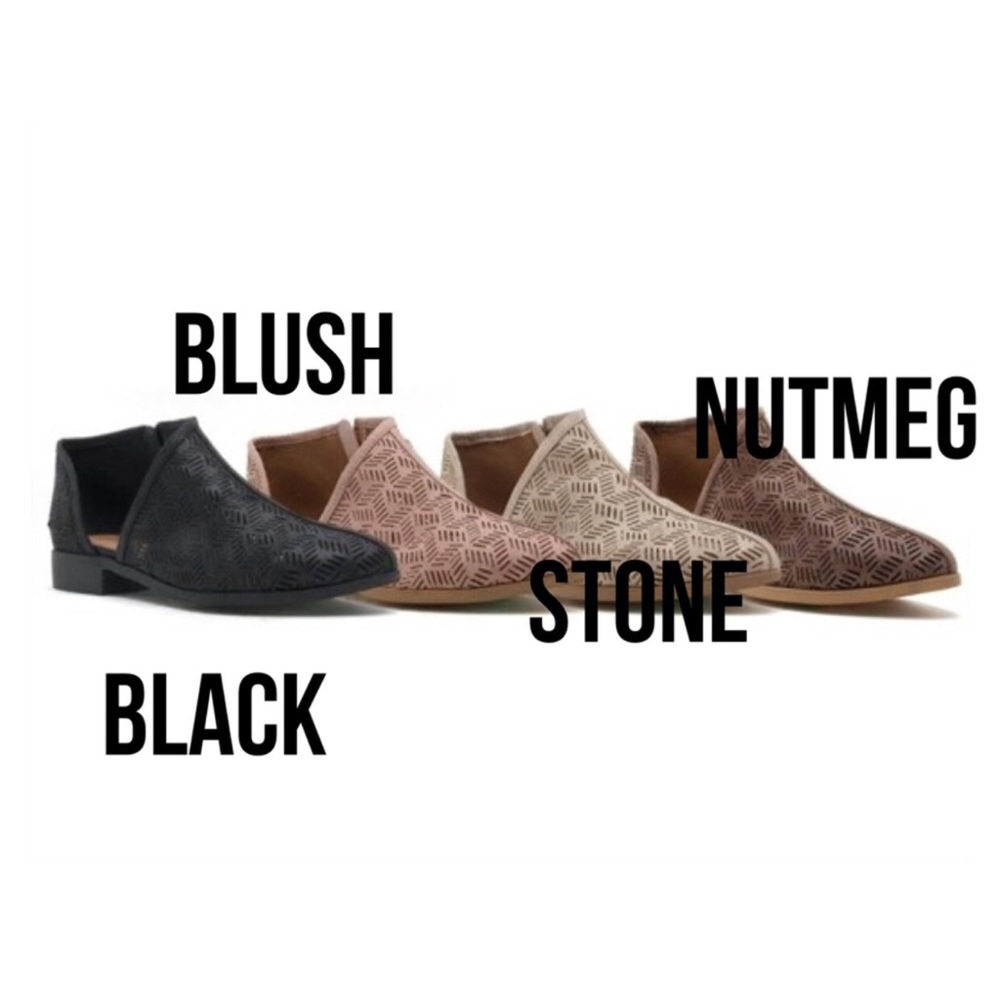 ✨Vegan Leather Perforated Slip On Booties - Picture 5 of 7